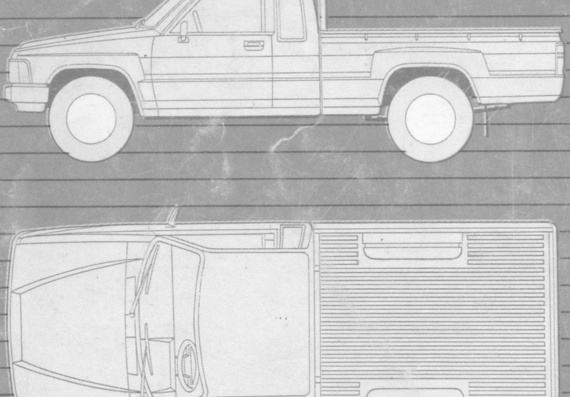 Toyota Hilux 4WD (1984) (Toyota Hiluks 4VD (1984)) - drawings (drawings) of the car